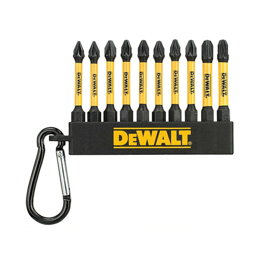 Set 10 punte per cacciavite DeWalt Flextorq da 57 mm con moschettone