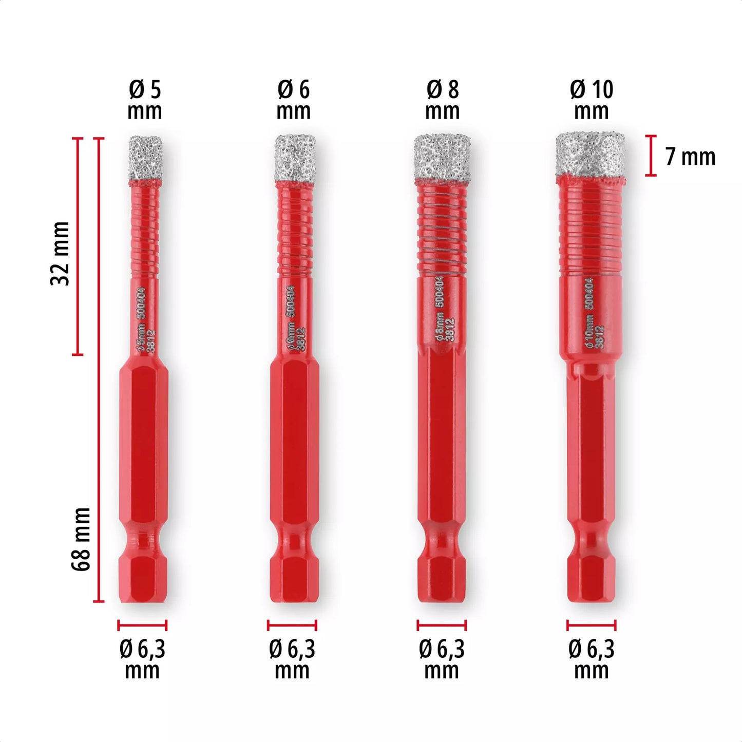 Set XS-Case 4 pz frese a tazza diamantate Einhell