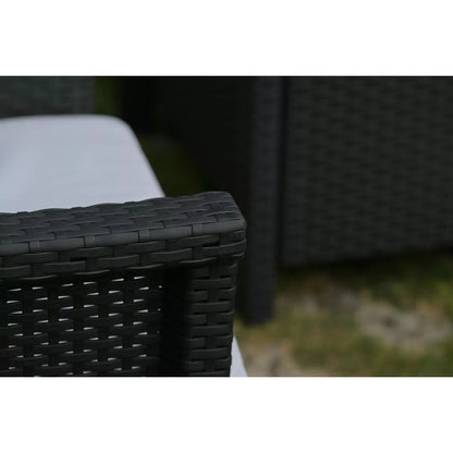 Set da giardino effetto rattan 2 poltrone divano e tavolino Dolcefarniente