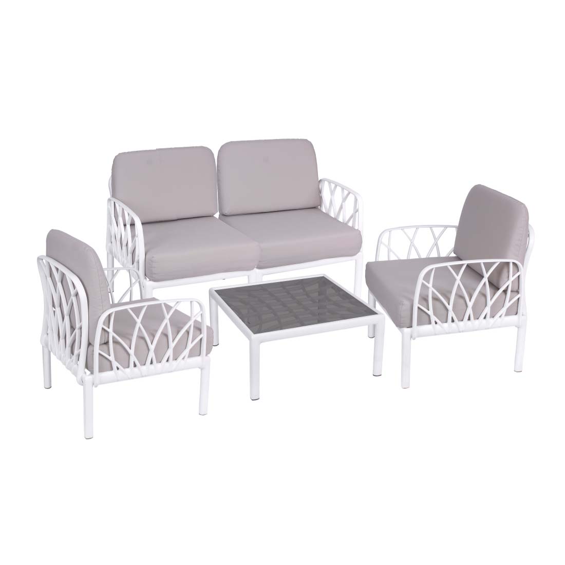 Set da esterno 2 poltrone divano e tavolino Garda