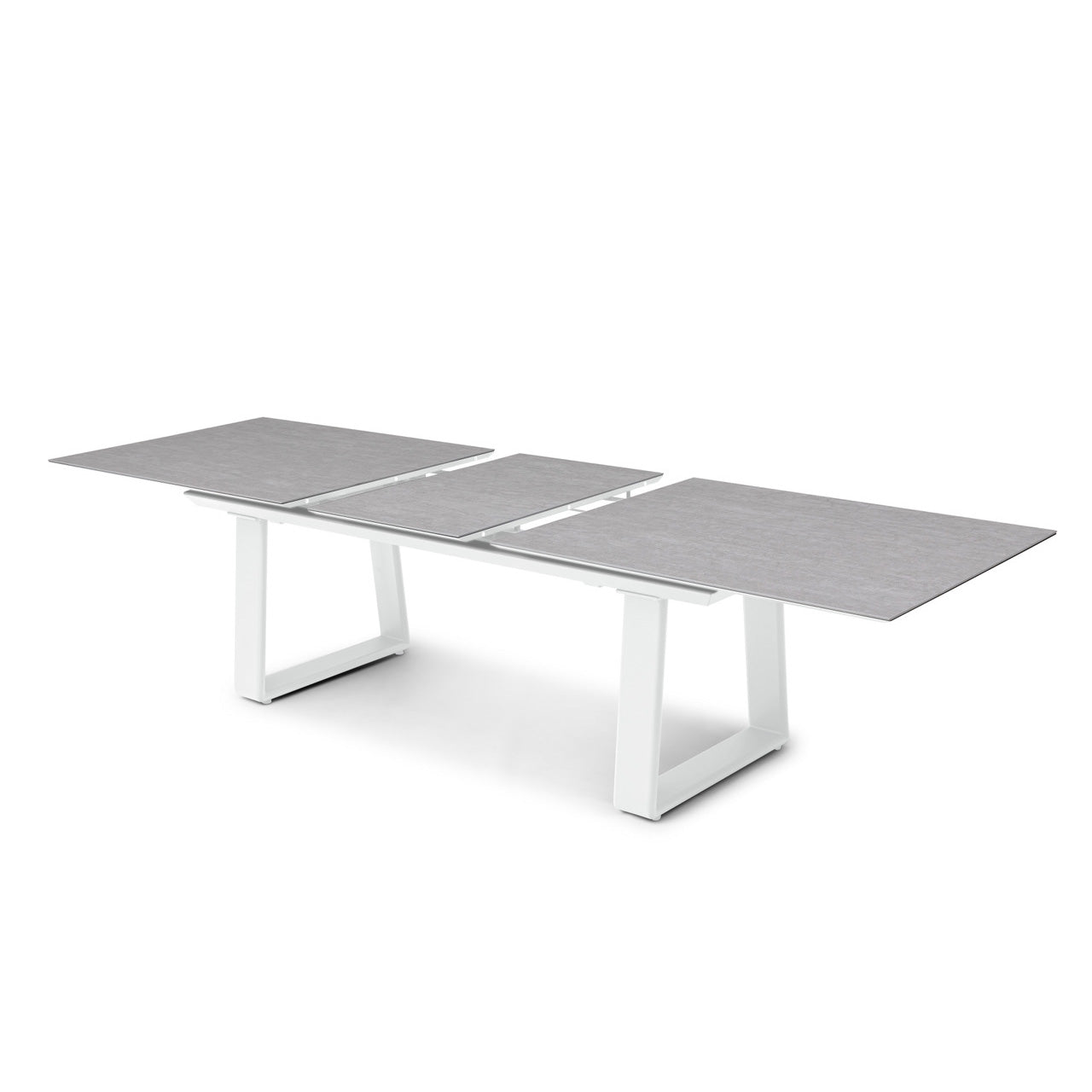 Set in alluminio tavolo e 6 sedie grigio e bianco Malaga