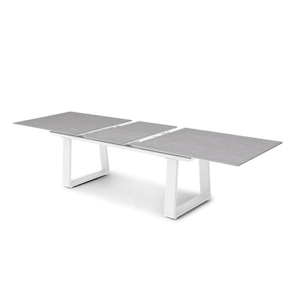 Set in alluminio tavolo e 6 sedie grigio e bianco Malaga