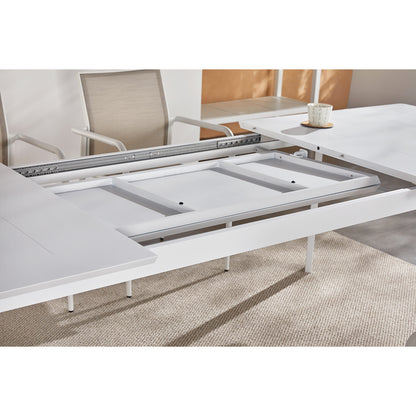 Set tavolo allungabile e 6 sedie bianco e grigio