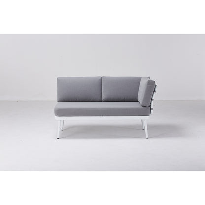 Set da giardino angolare con cuscini bianco e grigio Bodrum