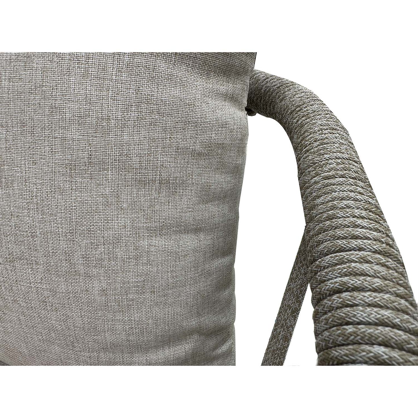 Set da giardino in alluminio e corda con cuscini bianco e beige