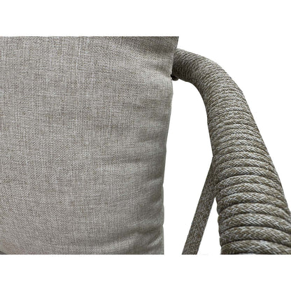 Set da giardino in alluminio e corda con cuscini bianco e beige