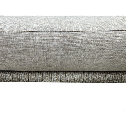 Set da giardino in alluminio e corda con cuscini bianco e beige