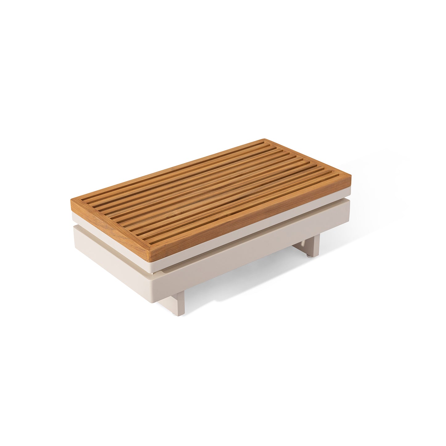 Set da giardino in teak 6 pezzi con cuscini colore cashmere