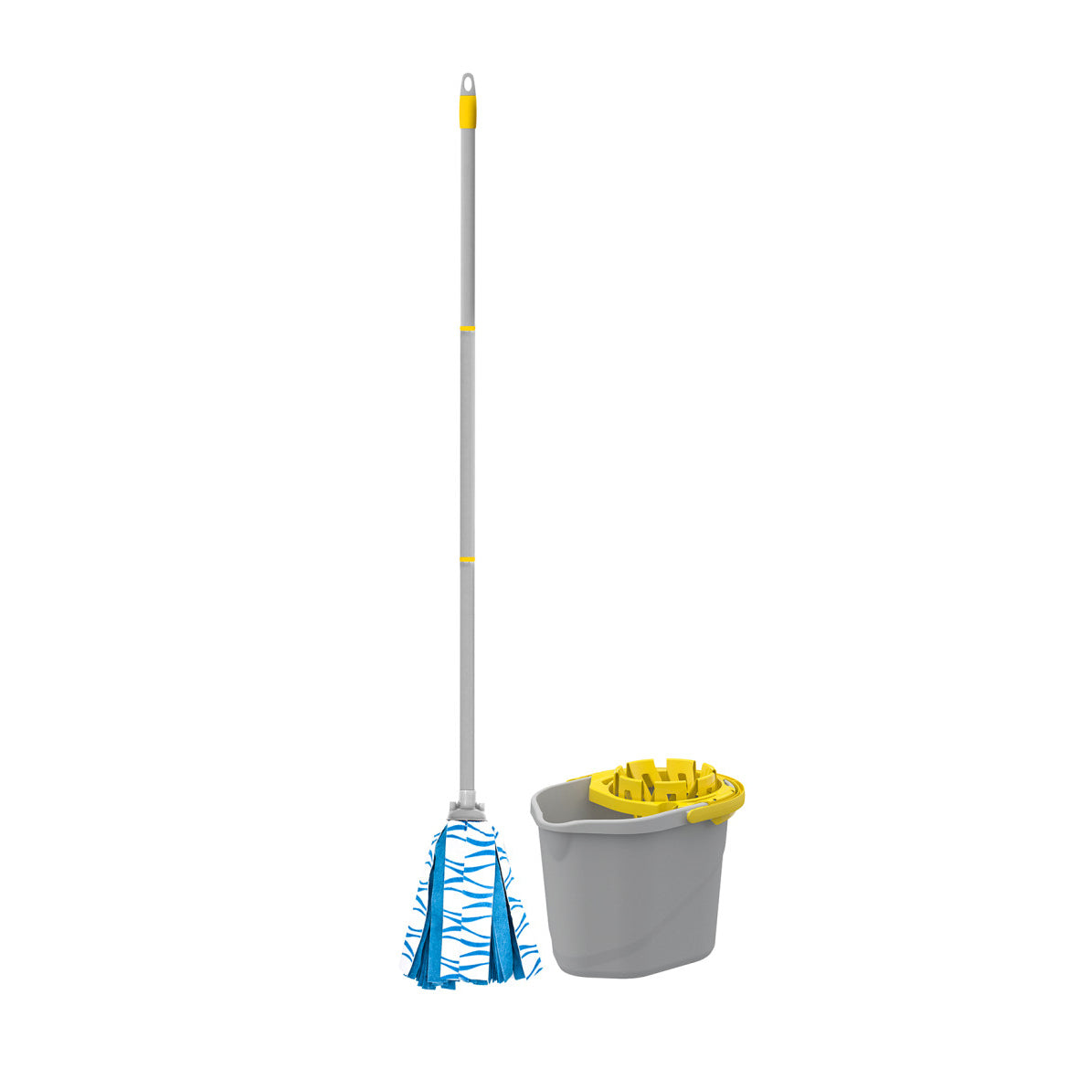 Set mop lavapavimenti con manico e secchio 12 lt
