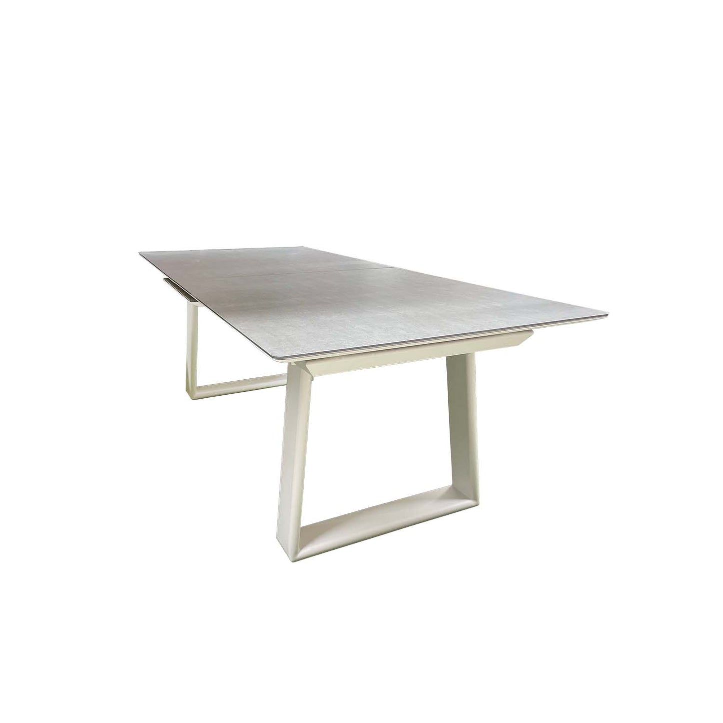 Set in alluminio tavolo e 6 sedie grigio e bianco Malaga