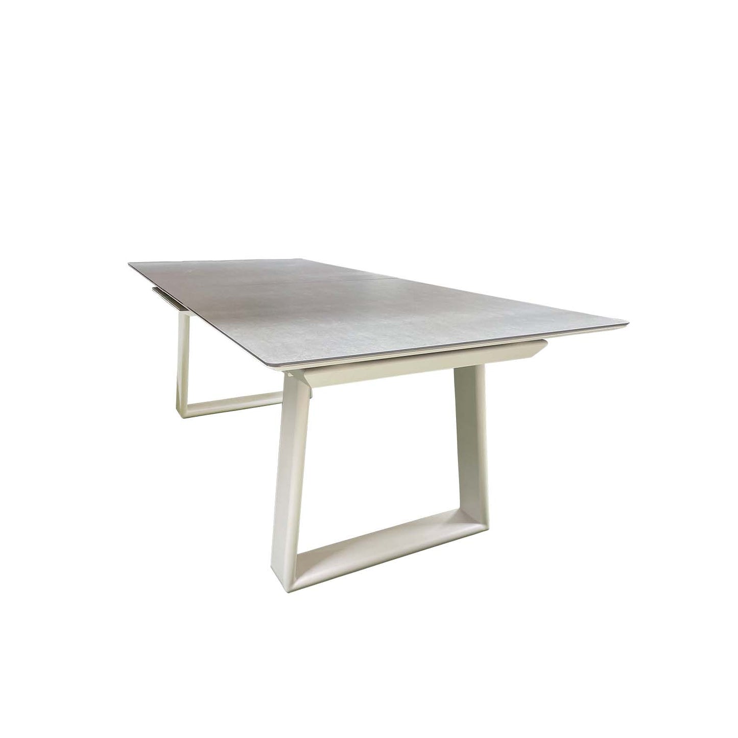 Set in alluminio tavolo e 6 sedie grigio e bianco Malaga