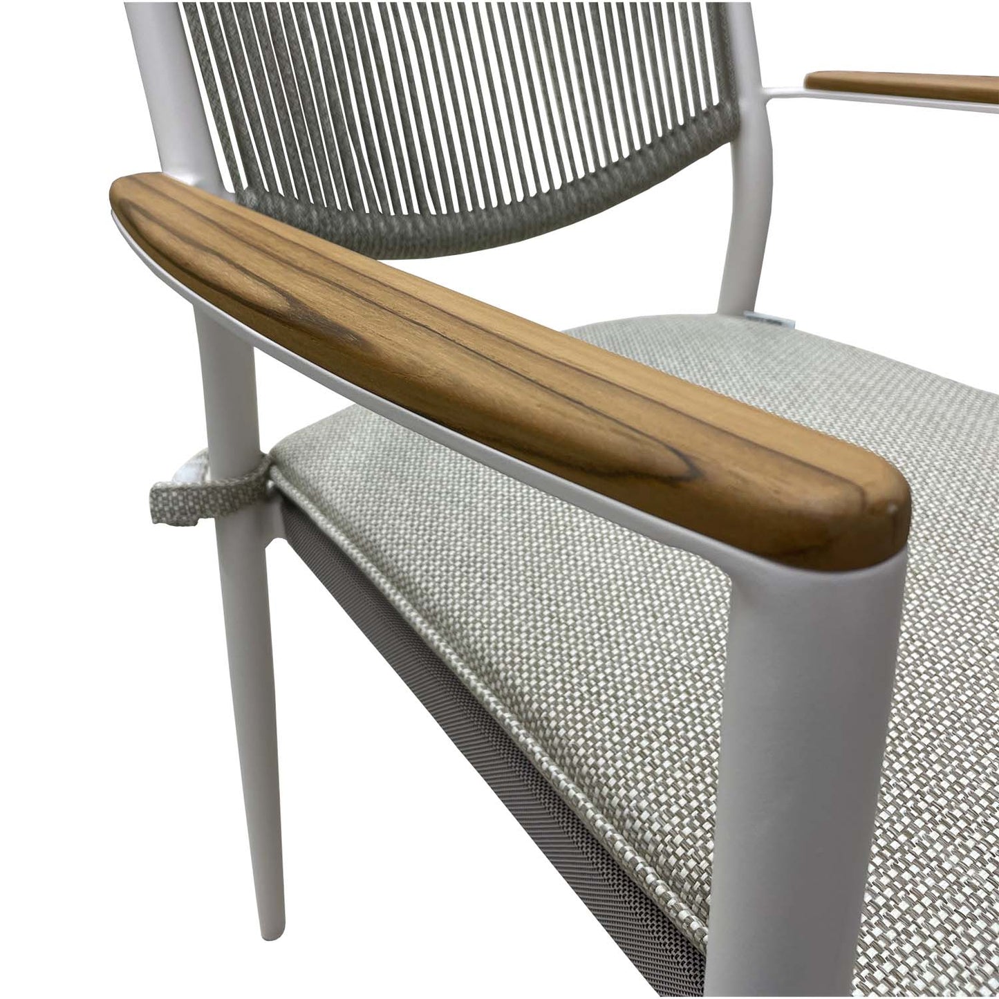 Set in alluminio tavolo e 6 sedie grigio e bianco Malaga