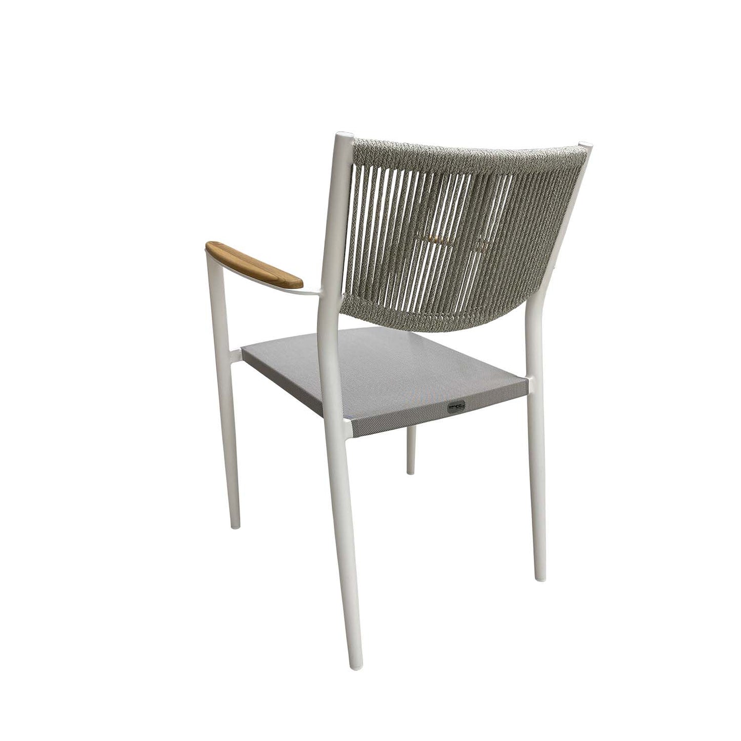Set in alluminio tavolo e 6 sedie grigio e bianco Malaga