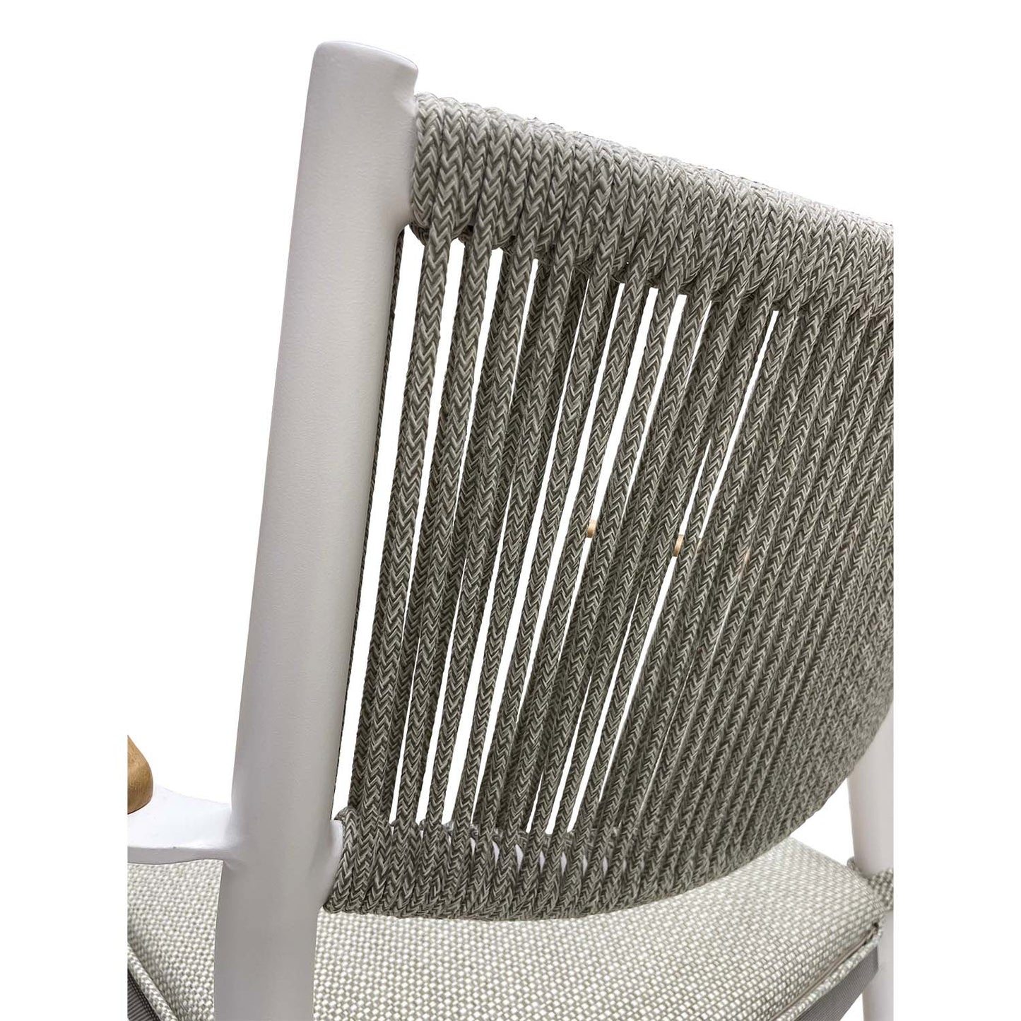Set in alluminio tavolo e 6 sedie grigio e bianco Malaga