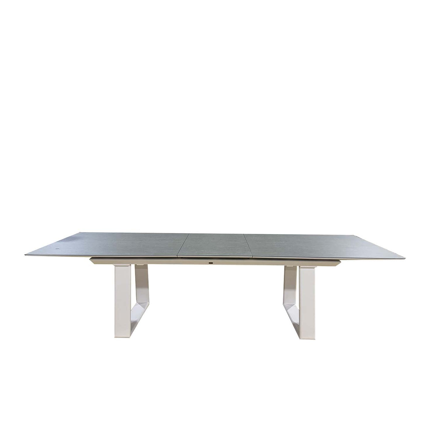 Set in alluminio tavolo e 6 sedie grigio e bianco Malaga