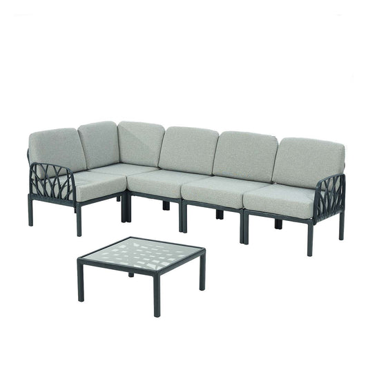 Set da giardino angolare con tavolino Garda