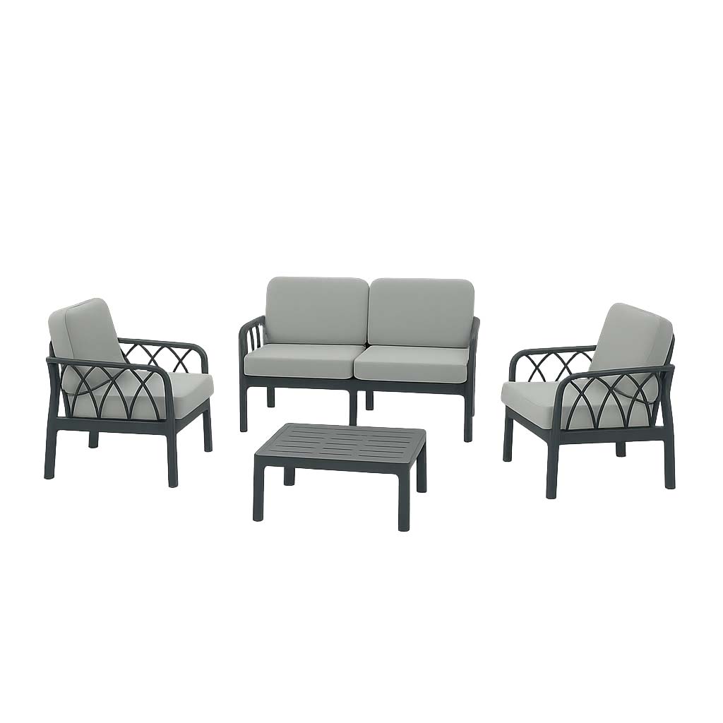 Set da esterno 2 poltrone divano e tavolino Garda