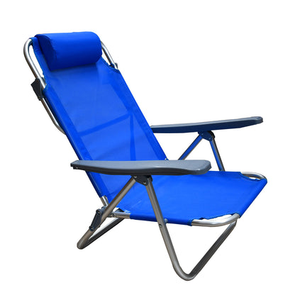 Spiaggina mare pieghevole in alluminio 46x59 cm con cuscino blu