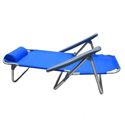 Spiaggina mare pieghevole in alluminio 46x59 cm con cuscino blu