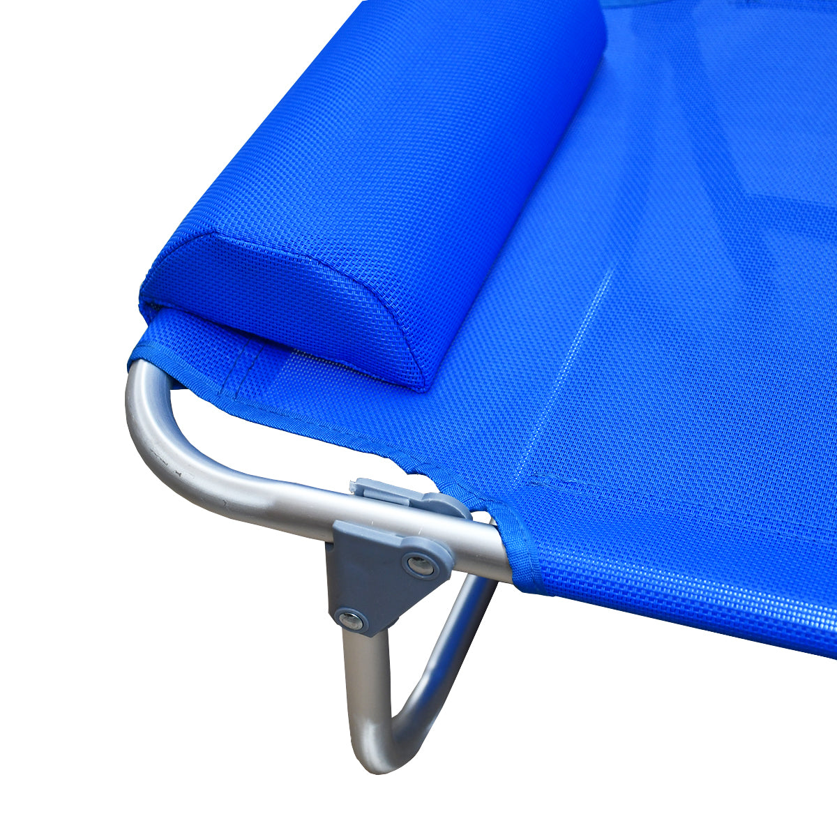 Spiaggina mare pieghevole in alluminio 46x59 cm con cuscino blu