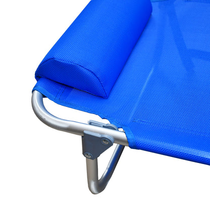 Spiaggina mare pieghevole in alluminio 46x59 cm con cuscino blu