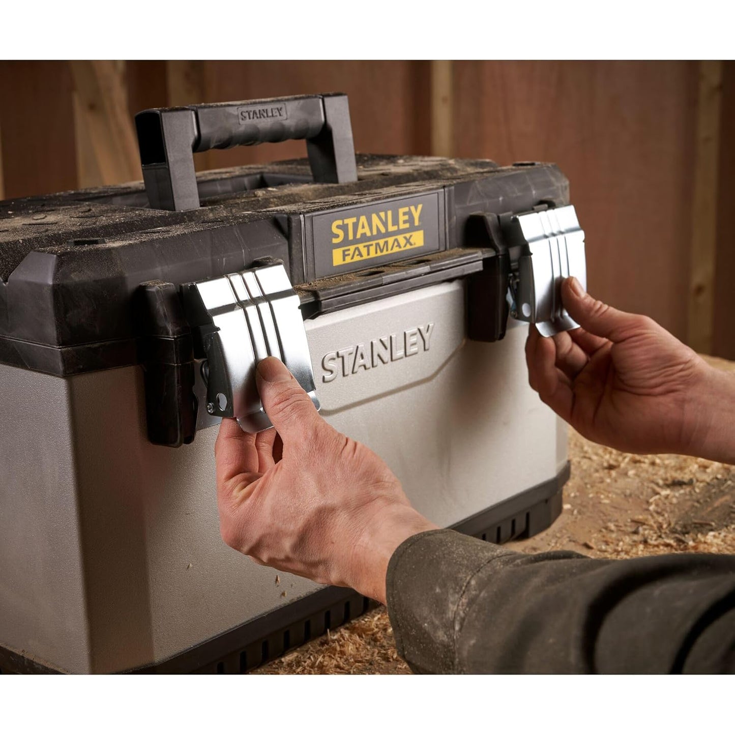 Stanley cassetta portautensili 20" Metal-Plastic FatMax grigia con vaschetta 1-95-615
