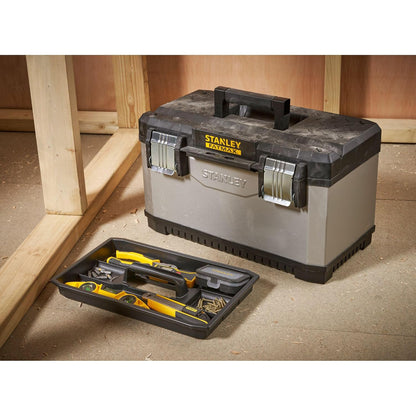 Stanley cassetta portautensili 20" Metal-Plastic FatMax grigia con vaschetta 1-95-615