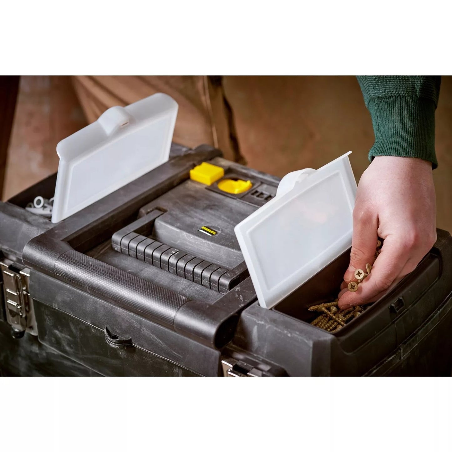 Stanley trolley porta utensili 2 in 1 con ruote e cassetta da 12,5 pollici