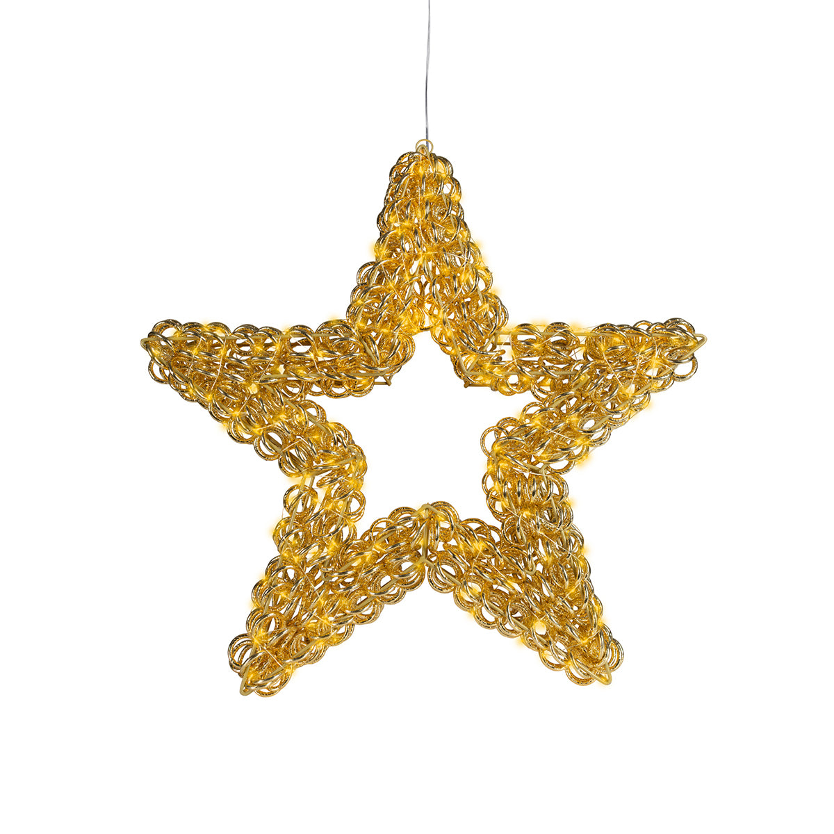 Stella natalizia luminosa da esterno cm con microLED oro