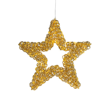 Stella natalizia luminosa da esterno cm con microLED oro