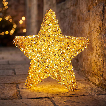 Stella natalizia luminosa 3D da interno ed esterno 58 cm rose gold 720 microLED