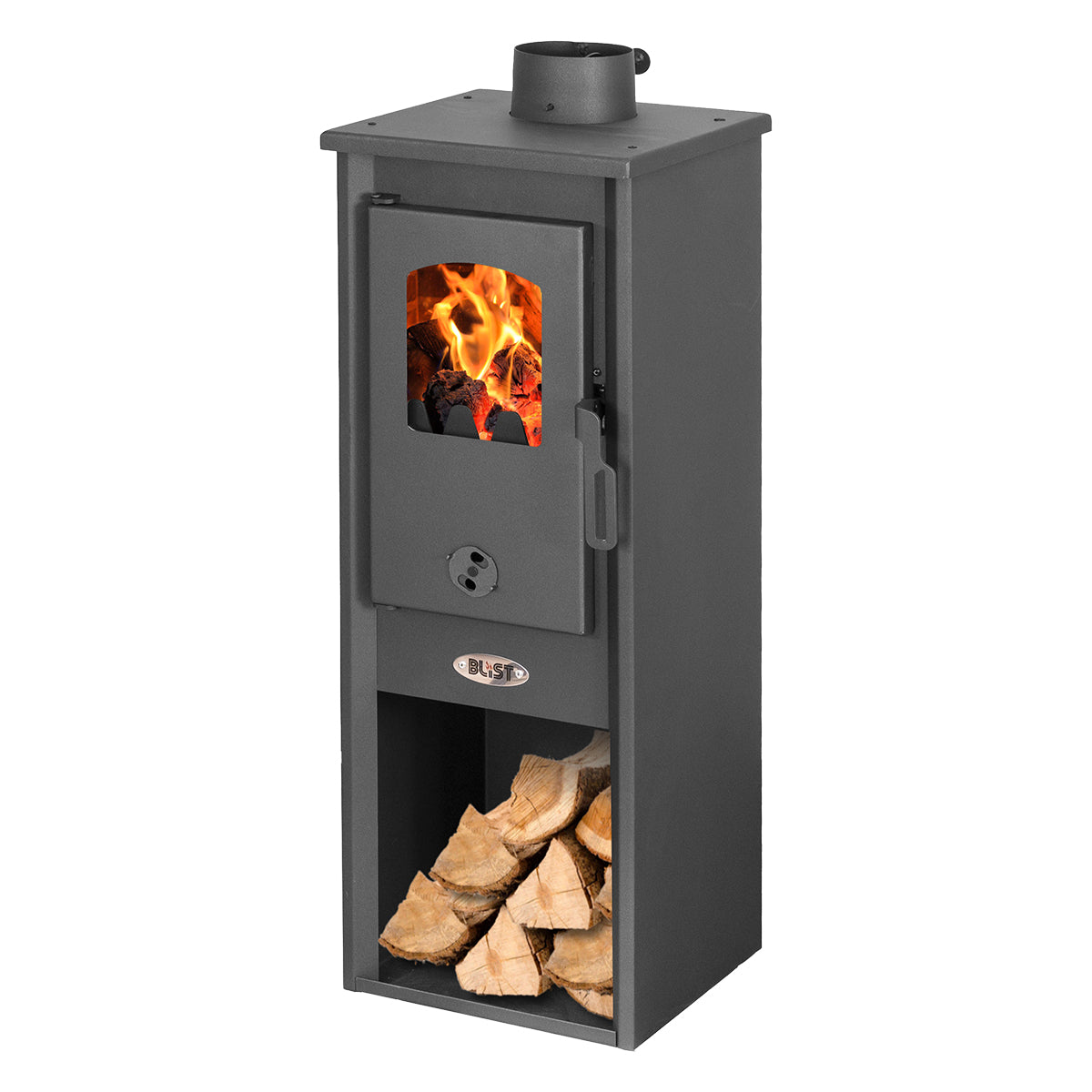 Stufa a legna in acciaio Berna Lux S antracite 5,3 kW