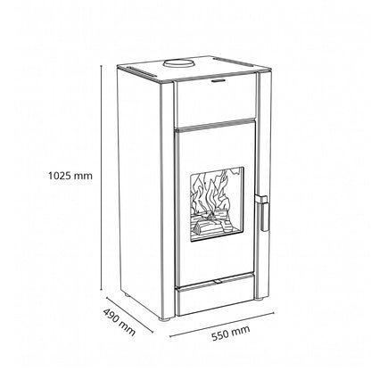Stufa a legna ventilata Woodline King grigia 10,9 kW 280 m³