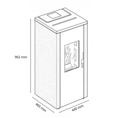 Stufa a pellet King Evo 92 grigio puntinato 8,3 kW 215 m³ con telecomando
