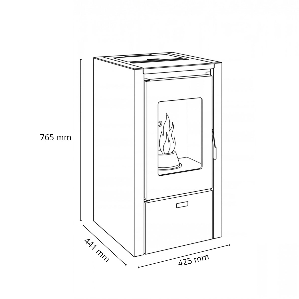Stufa a pellet King Little 6kW 145 m³ con telecomando