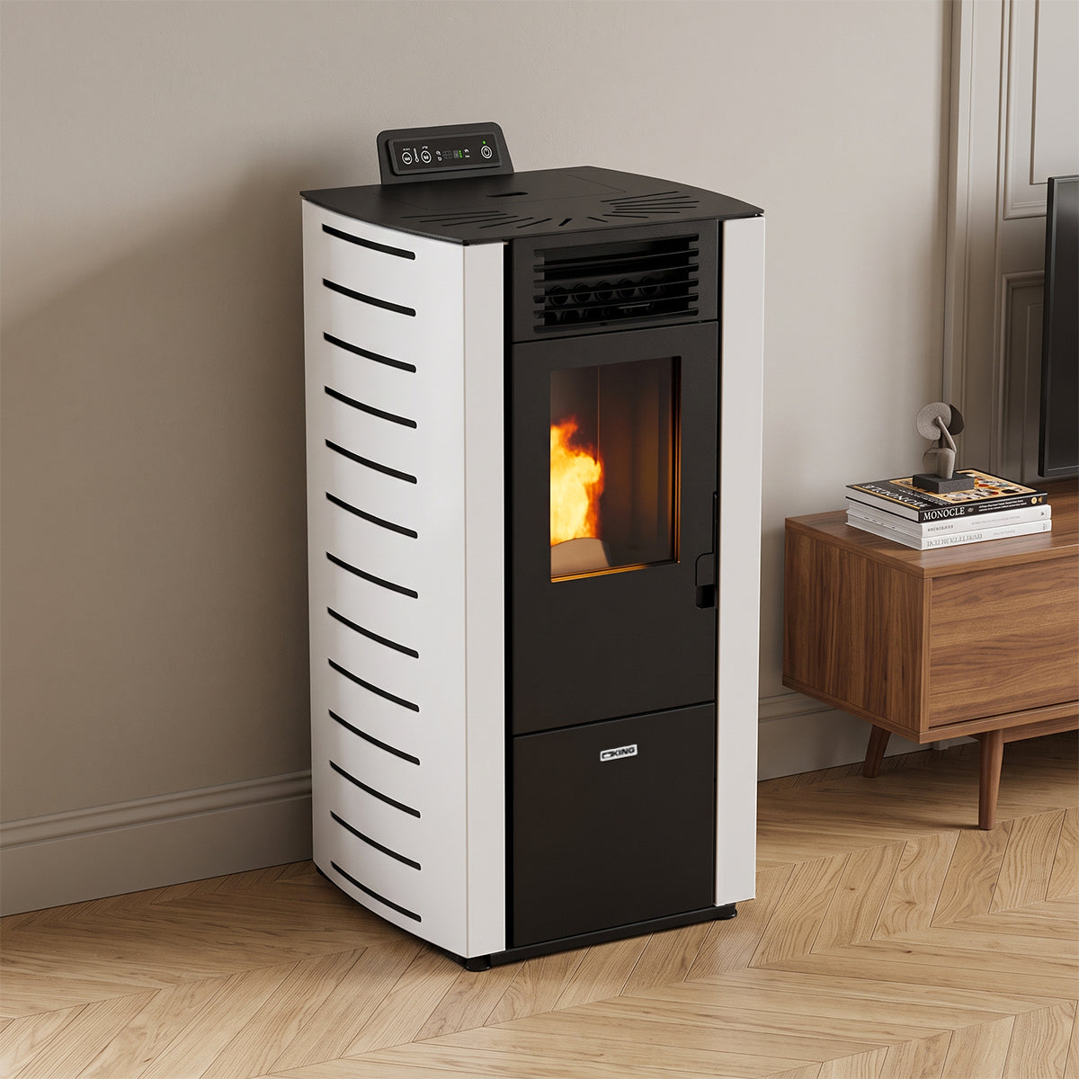 Stufa a pellet King 98 7,8 kW 190 m³ con telecomando