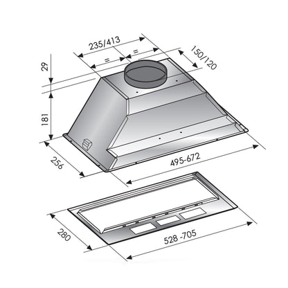 Cappa aspirante da incasso acciaio inox Fleetle Tecnowind