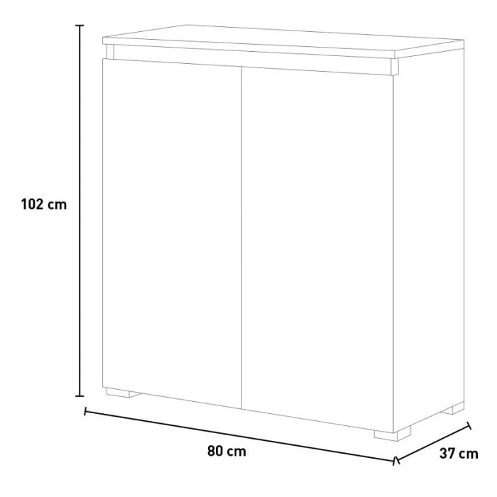 Mobile multiuso 2 ante 3 ripiani  80x37x102 cm vari colori