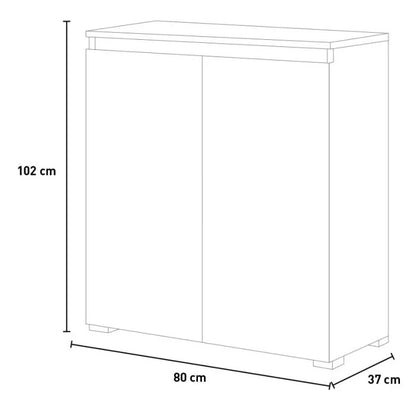 Mobile multiuso 2 ante 3 ripiani  80x37x102 cm vari colori