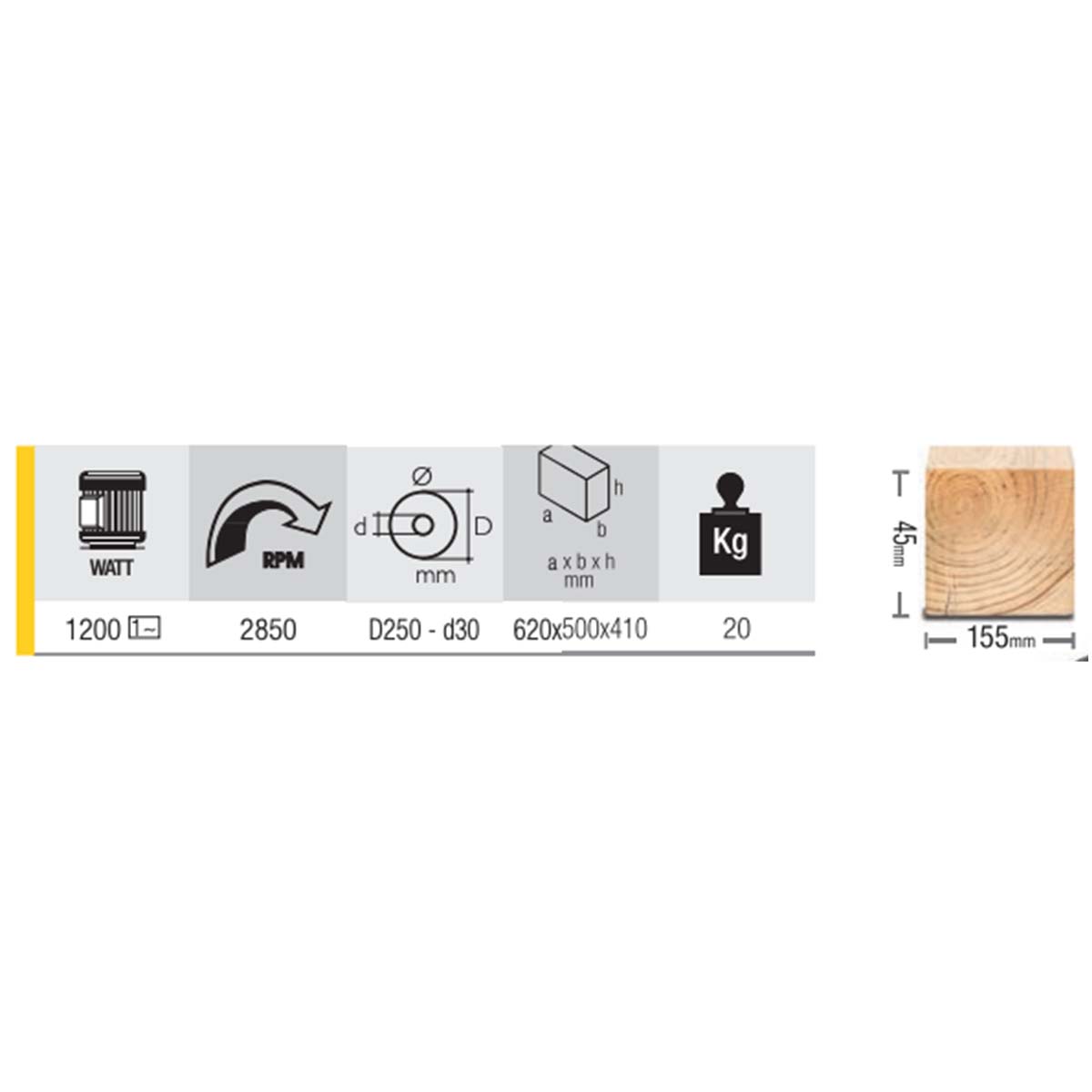 Troncatrice legno con piano Femi TR250-I 1200W lama 250mm