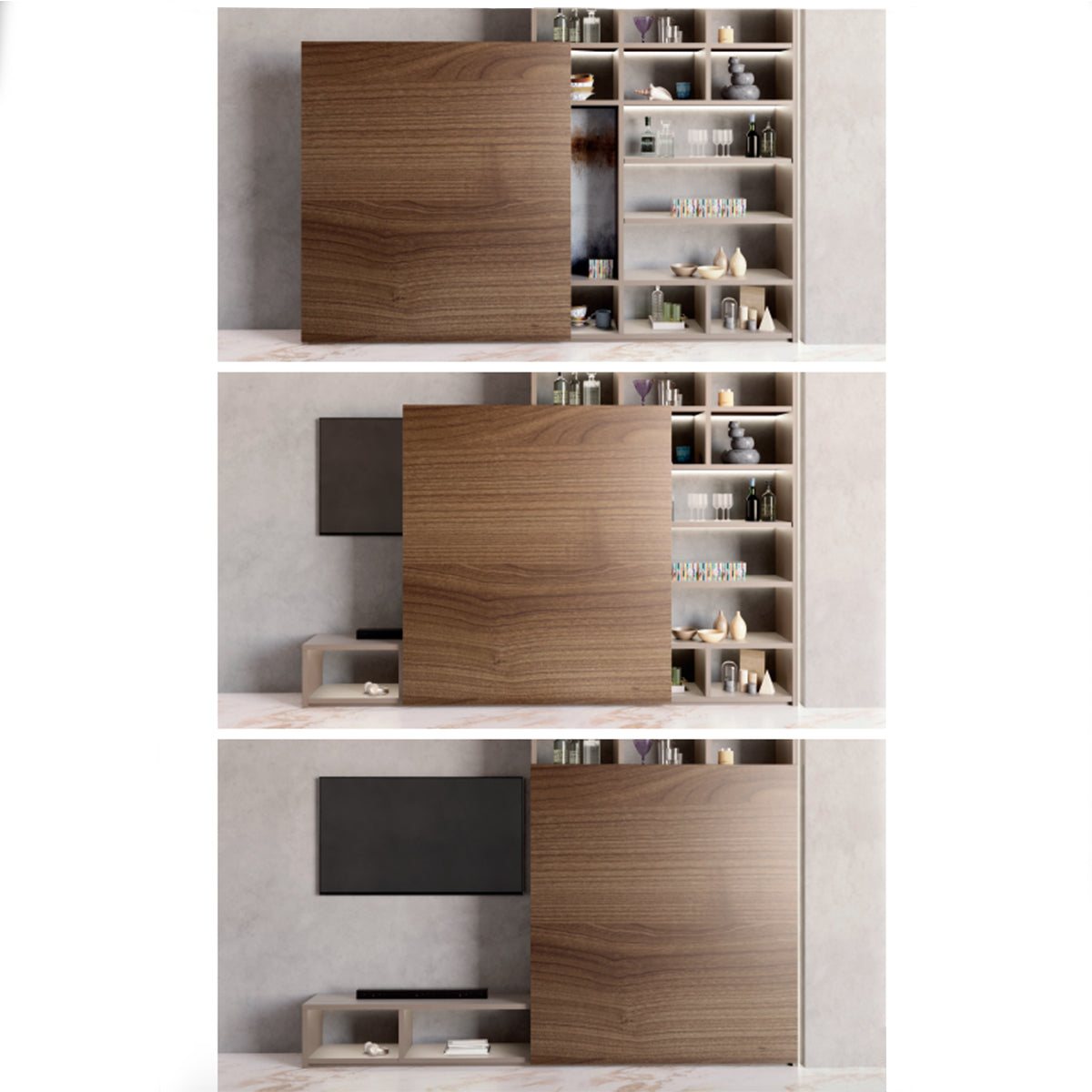 Sistema scorrevole invisibile per mobili Magic Living 1100 Terno Scorrevoli