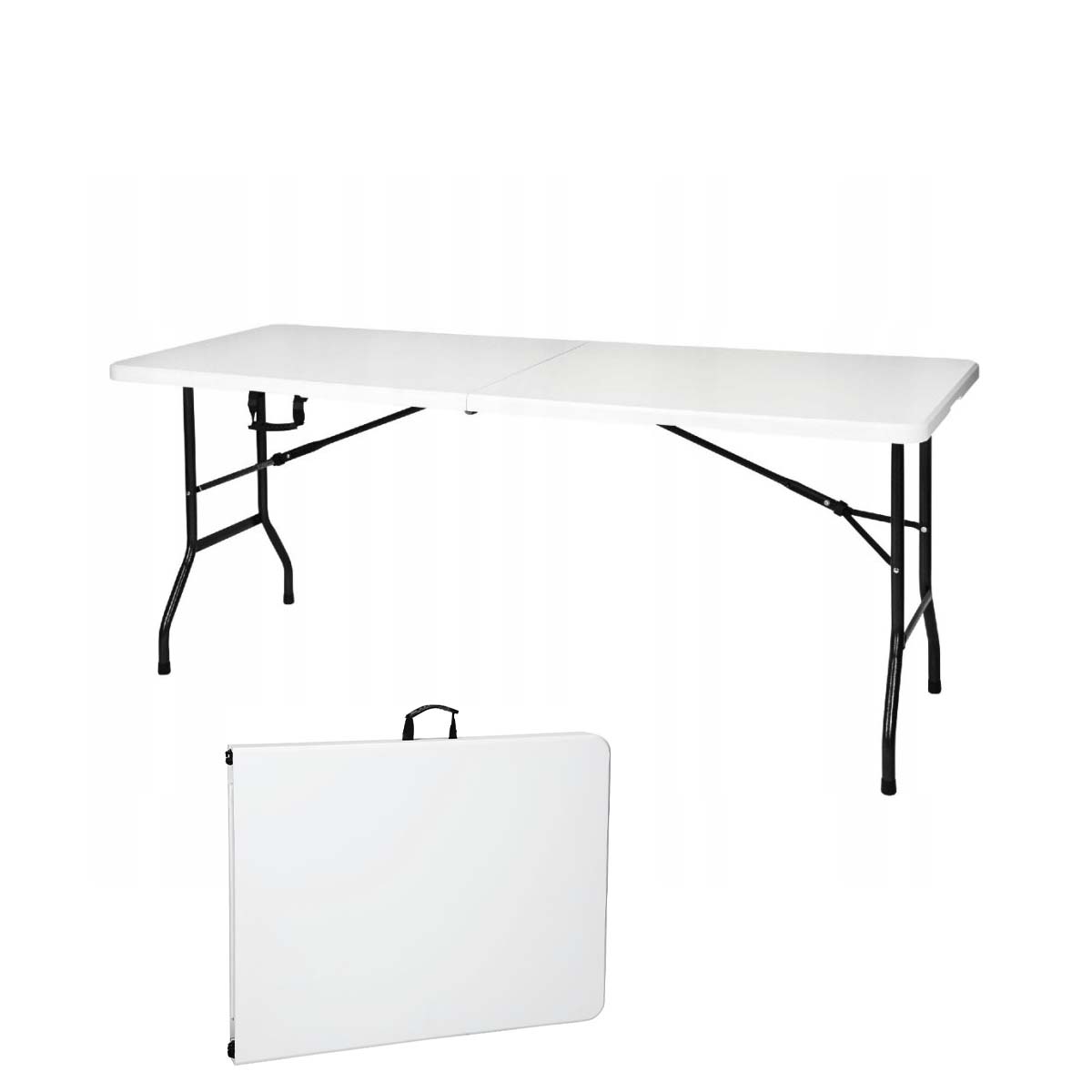 Tavolo da esterno pieghevole 180×70×74 cm leggero stabile con blocco automatico