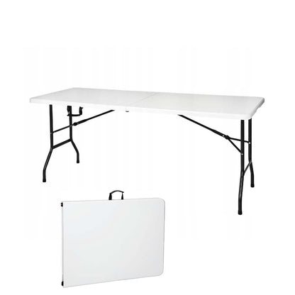 Tavolo da esterno pieghevole 180×70×74 cm leggero stabile con blocco automatico