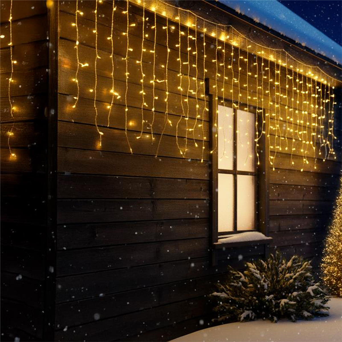 Tenda luminosa da esterno natalizia 300 cm cielo stellato bianco caldo 360 miniLED