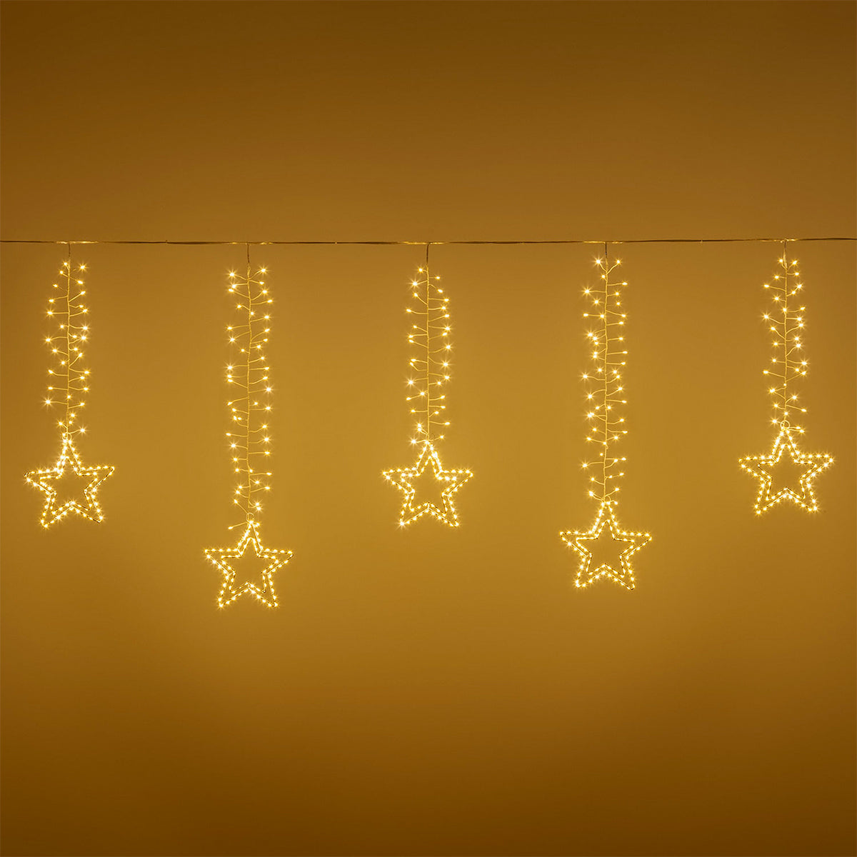 Tenda luminosa di Natale con stelle 320 cm da esterno bianco caldo 950 microLED