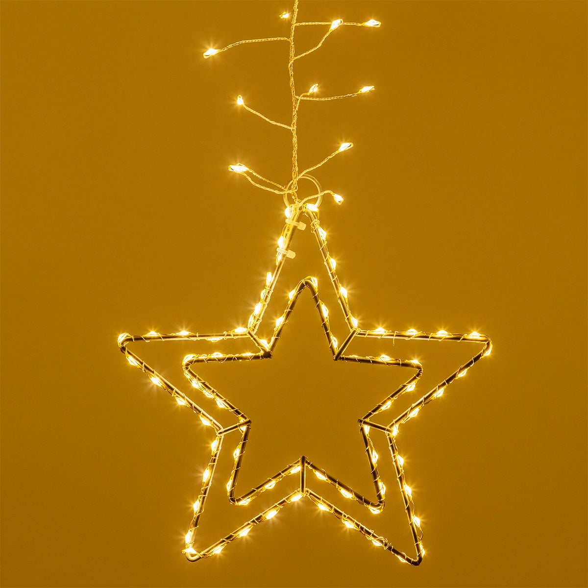 Tenda luminosa di Natale con stelle 320 cm da esterno bianco caldo 950 microLED