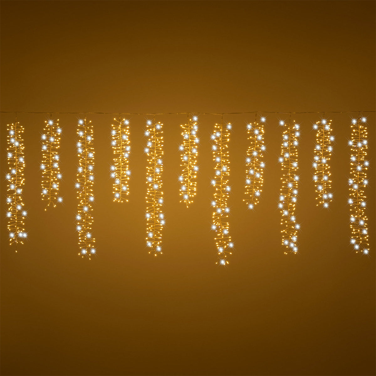Tenda luminosa natalizia da esterno 300 cm bianco caldo e bianco 2000 microLED