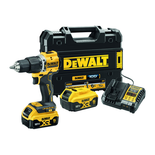 Trapano avvitatore brushless DeWalt 18 V 5 Ah incluse 2 batterie e valigetta