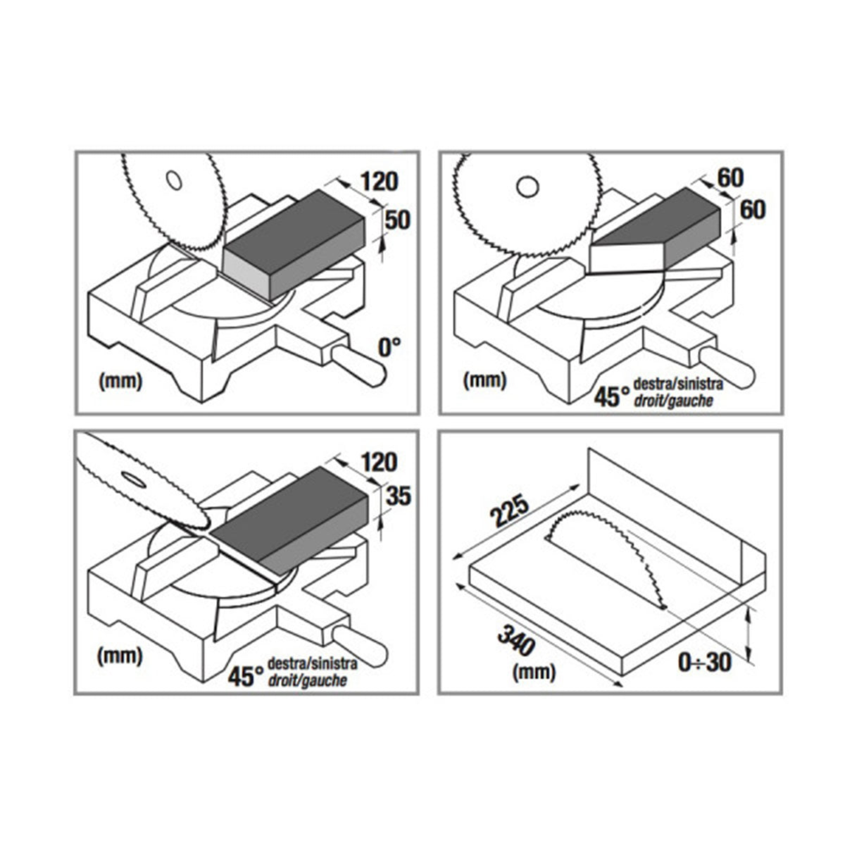 Troncatrice per legno con piano superiore Femi TR076 diametro 210 mm