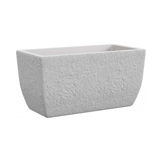 Vaso Lithos con ruote effetto pietra 81x41x40 cm bianco